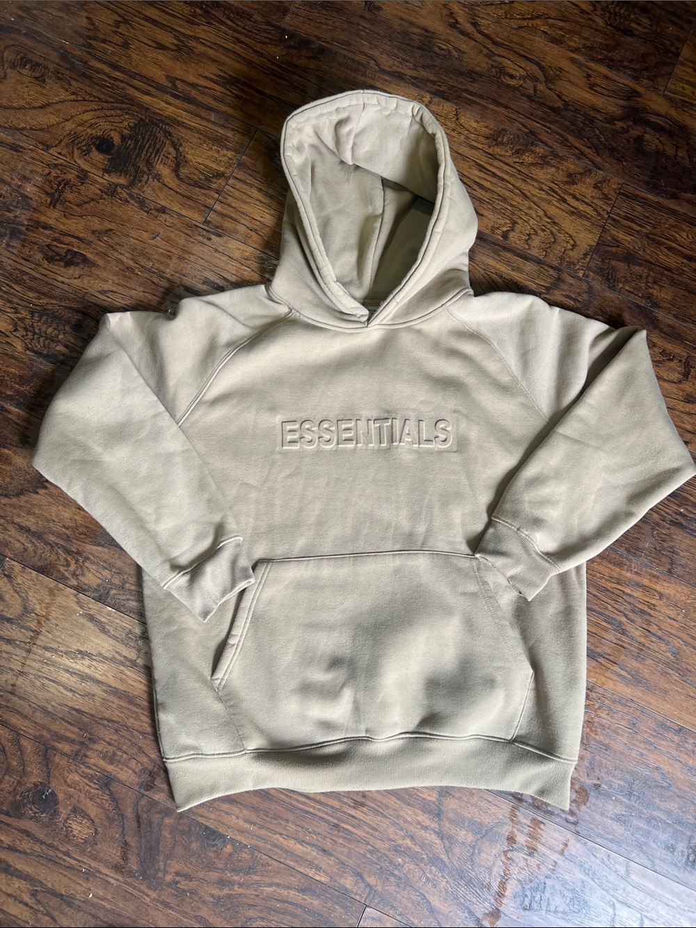 Fear of God Men's Hoodie in Tan with Embossed ESSENTIALS Logo men’s size XXL